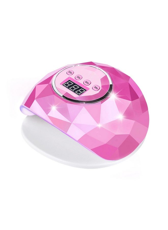 AIJIMEI Diamond Purple Nail Lamp Nail Dryer Nail Tools Led Gel Nail Lamp 86W Gel Nail Light Nail Polish Dryer For Professional And Beginner (Rosepink)  - Image 1