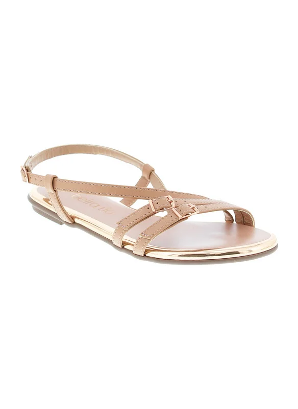 بيرا ريو Beira Rio Ladies Flat Sandals Nude | Made In Brazil