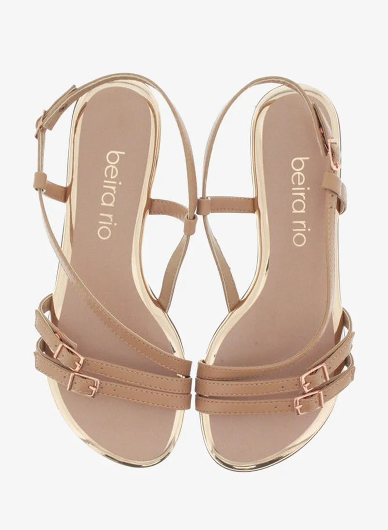 Beira Rio Nude Flat Sandals for Women – Stylish Ladies Flat Sandals & Comfortable Flat Slippers for Women | Best Price UAE