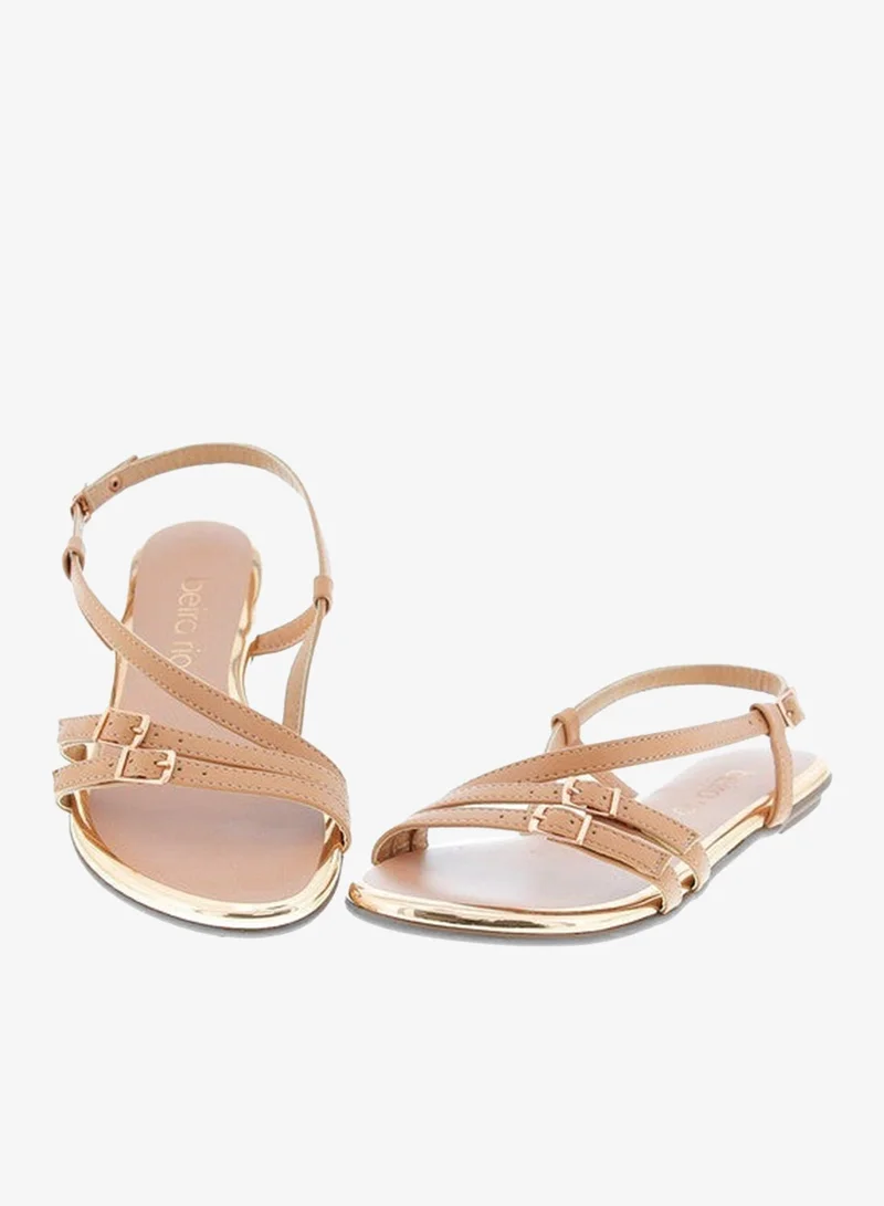 Beira Rio Nude Flat Sandals for Women – Stylish Ladies Flat Sandals & Comfortable Flat Slippers for Women | Best Price UAE