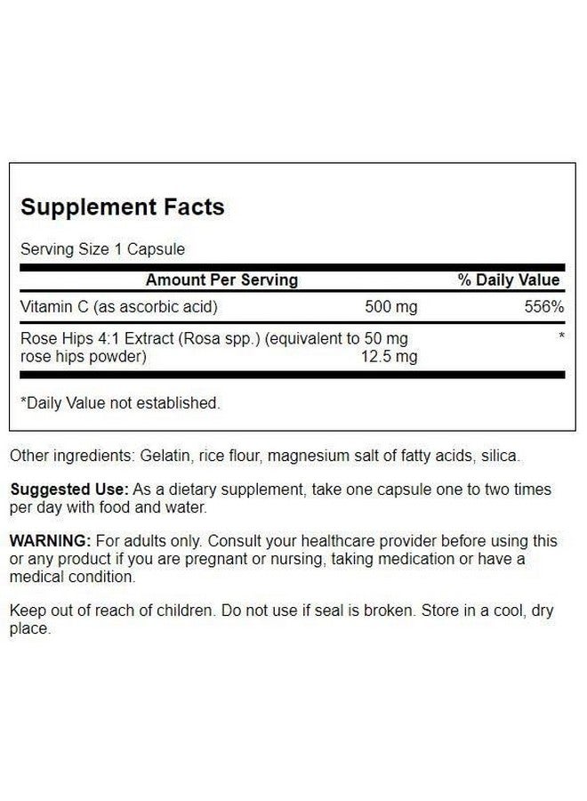 Swanson Vitamin C with Rose HIPS 500 Milligrams 400 Capsules - Image 2