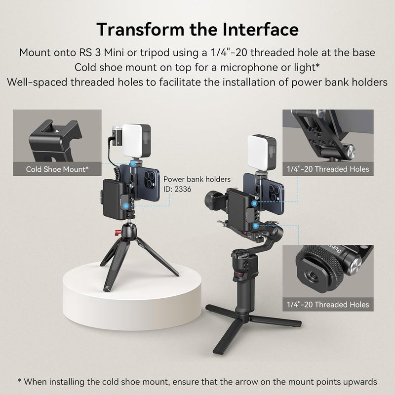 SMALLRIG Metal Phone Holder With Cold Shoe Mount 4382 - Image 5
