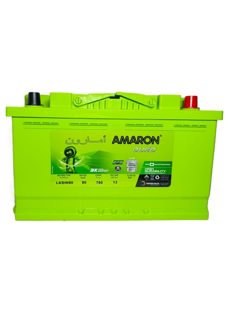 Amaron Car Battery 12V 80AH DIN80L / L4 - EFB - Image 1