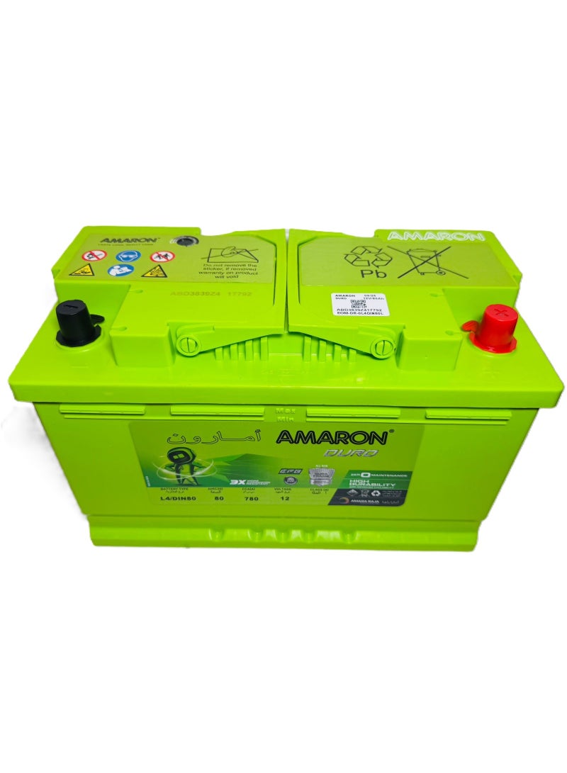 Amaron Car Battery 12V 80AH DIN80L / L4 - EFB - Image 5