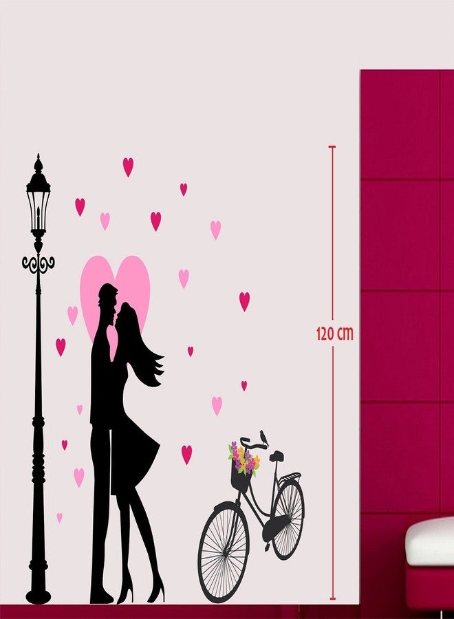 Asmi Collections Wall Stickers Beautiful Love Couple Near A Lamp Post - Image 2