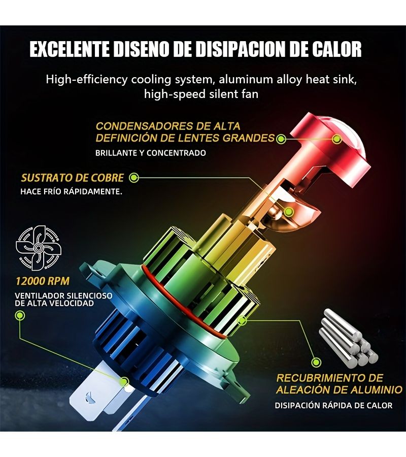 2 Pcs High Intensity H11 H9 H8 Led Bulbs 58400 Lumens Cool White CSP Chip Projector Lens For Car Motorcycle Headlights 12V Plug And Play - Image 3