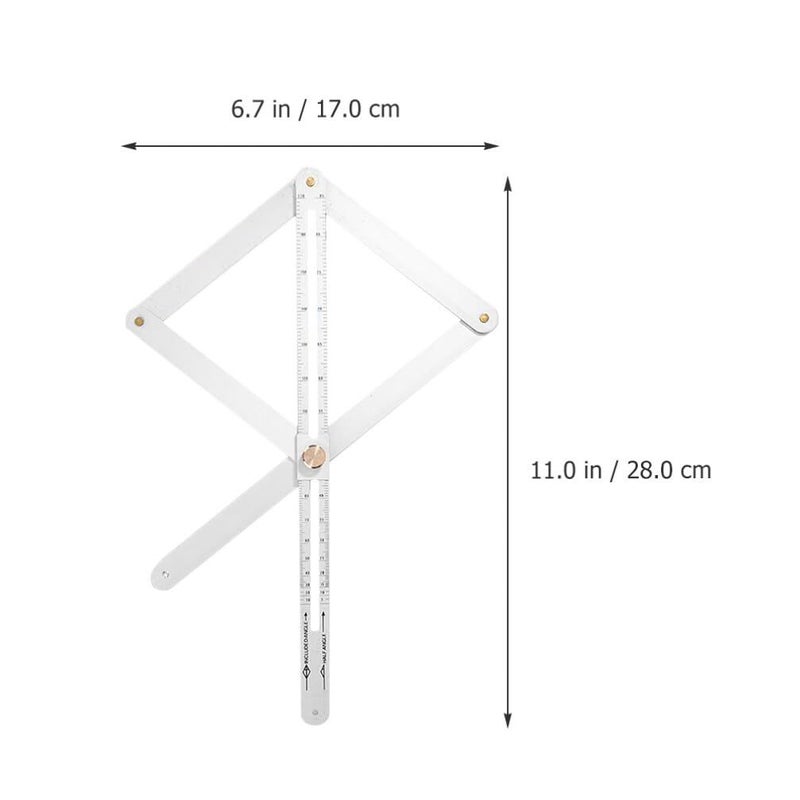 Multifunctional Woodworking Goniometer Ruler Diagonal Angle Finder 28x17cm - Image 4
