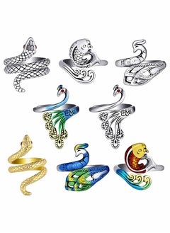 Y&D 8 Pieces Crochet Ring Loop for Finger Yarn Adjustable Knitting Faster Guide  - Image 1