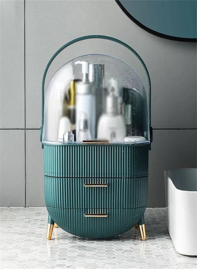 Ostin Makeup Organizer Large Capacity Reusable Dustproof Decorative Professional Portable Makeup Case with Drawer Lid for Ladies Gift (Green) - Image 5