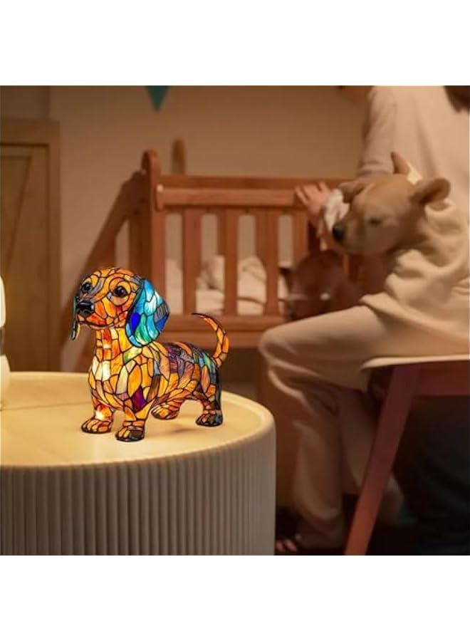 Dachshund Lamp, French Bulldog Lamp, Artistic Night Light Dog Series, LED Decorative Lights for Pets, Vintage Color Resin with USB ChargingSuitable for Various Scenarios (B)  - Image 2