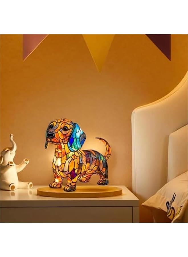 Dachshund Lamp, French Bulldog Lamp, Artistic Night Light Dog Series, LED Decorative Lights for Pets, Vintage Color Resin with USB ChargingSuitable for Various Scenarios (B)  - Image 3