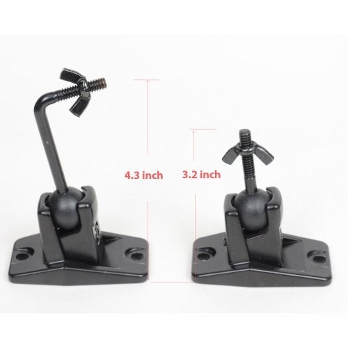 VideoSecu Speaker Wall Ceiling Mount Bracket One Pair for Universal Satellite, fits Keyhole and Thread Hole with 1/4 20 Threads, 4mm and 5mm Black 1ST - Image 2