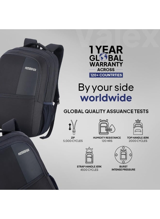 American Tourister Valex Laptop Backpack, 28L & 17" Inch Laptop Compartment, front organiser, bottle holder Backpack Bag For Man And Women, Blue - Image 3