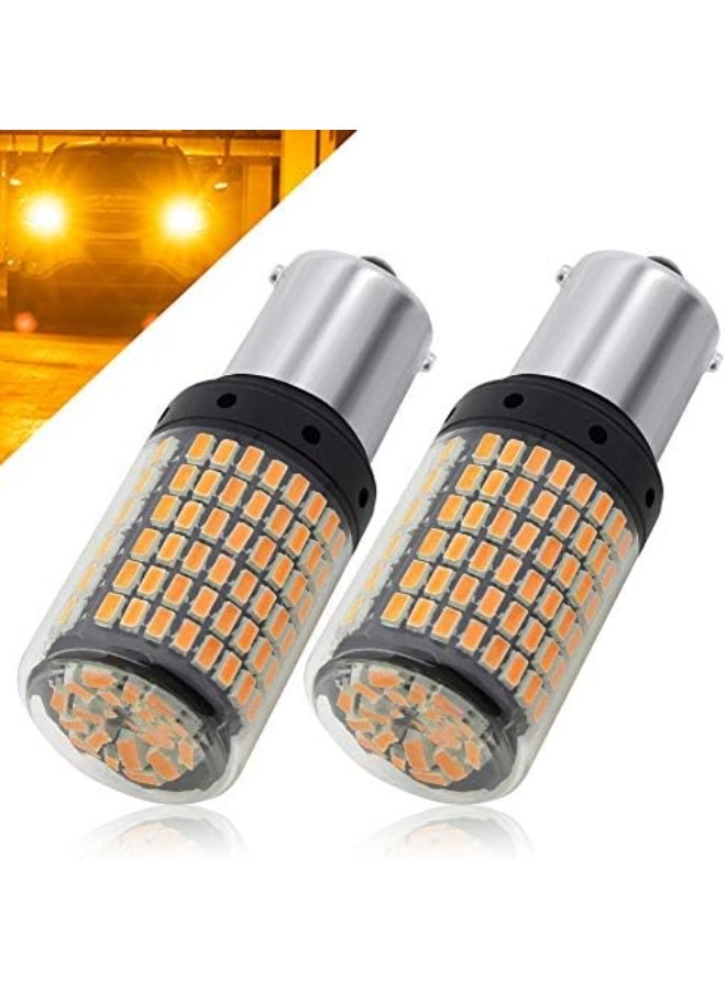 pair of LED Bulb Orange 1156 Orange Super Bright for Turn Signal Reverse Brake Stop Light Size : Size: Single heel, one bowl - Image 1