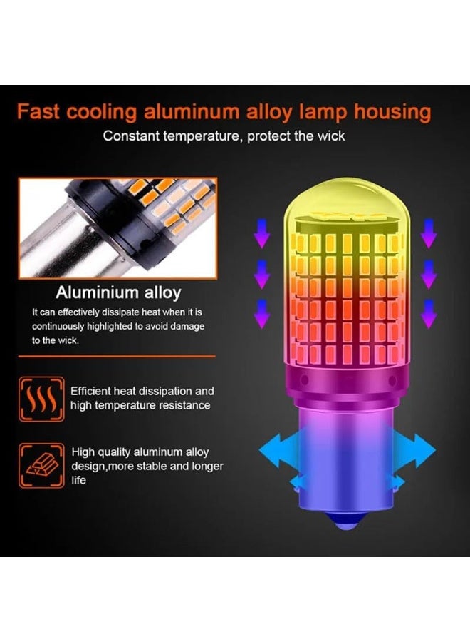 pair of LED Bulb Orange 1156 Orange Super Bright for Turn Signal Reverse Brake Stop Light Size : Size: Single heel, one bowl - Image 3