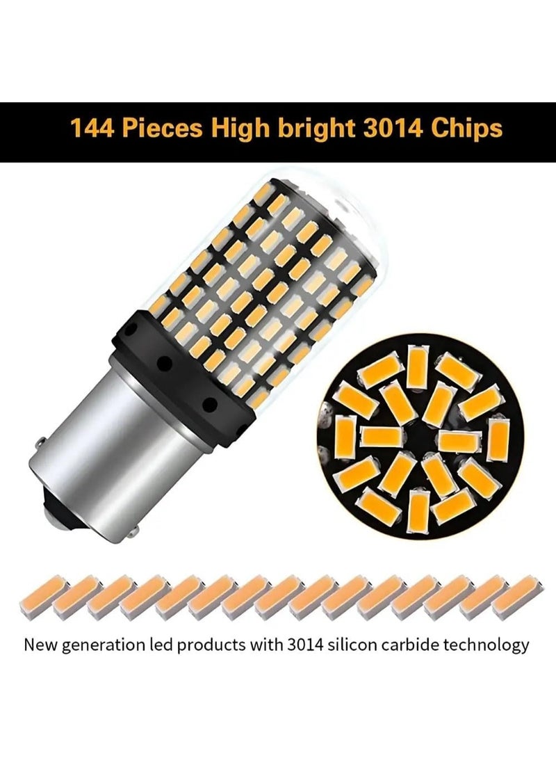 pair of LED Bulb Orange 1156 Orange Super Bright for Turn Signal Reverse Brake Stop Light Size : Size: Single heel, one bowl - Image 4
