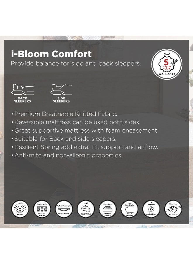 Home Box - iBloom Comfort Queen Medium Firm Bonnell Spring Mattress 200 x 23 x 160 cm - Image 1