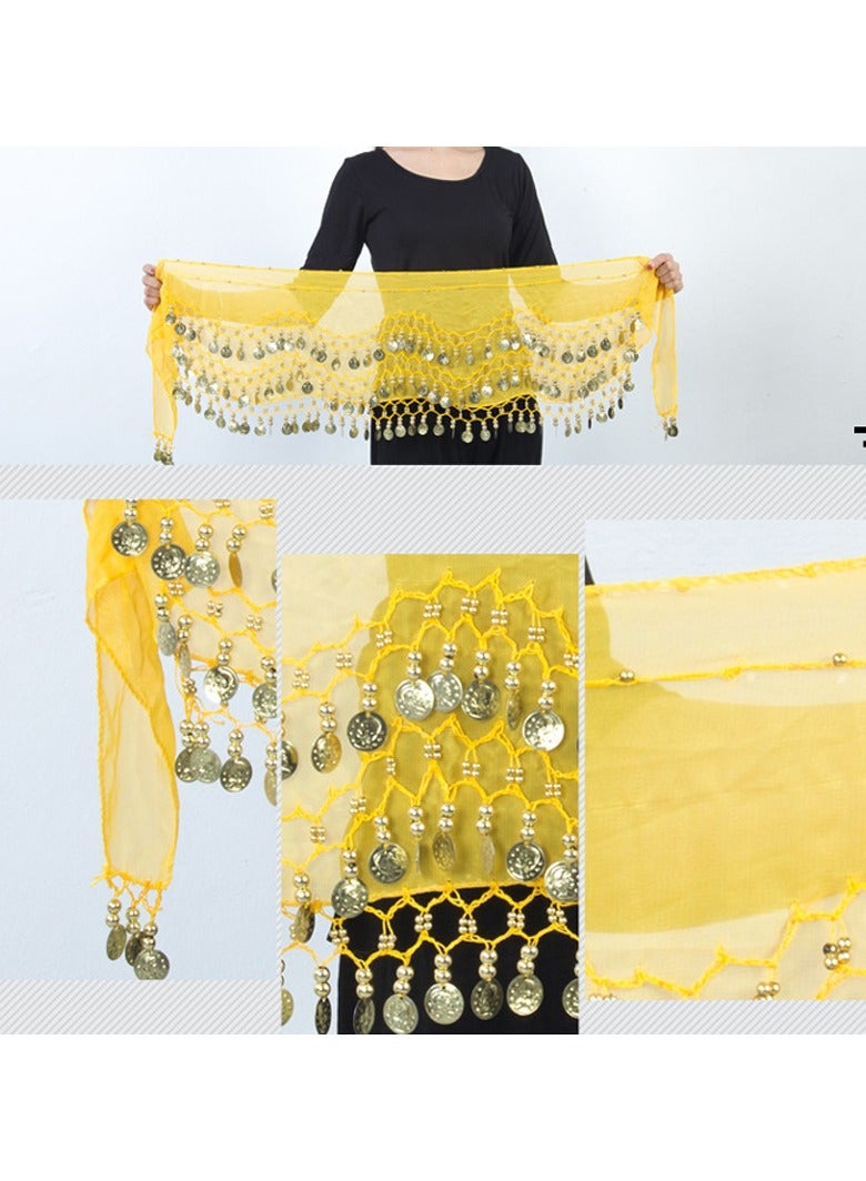 Belly Dance Belt Belly Dance Hip Scarf with 128 Coins - Image 3