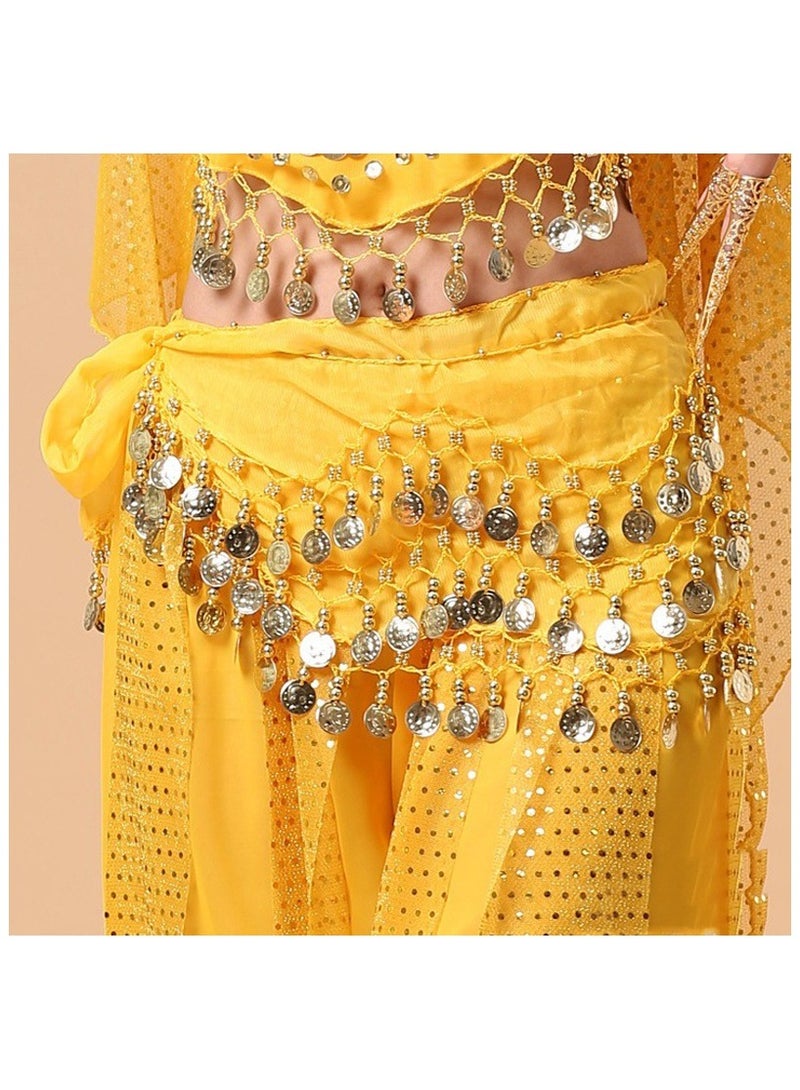 Belly Dance Belt Belly Dance Hip Scarf with 128 Coins - Image 1