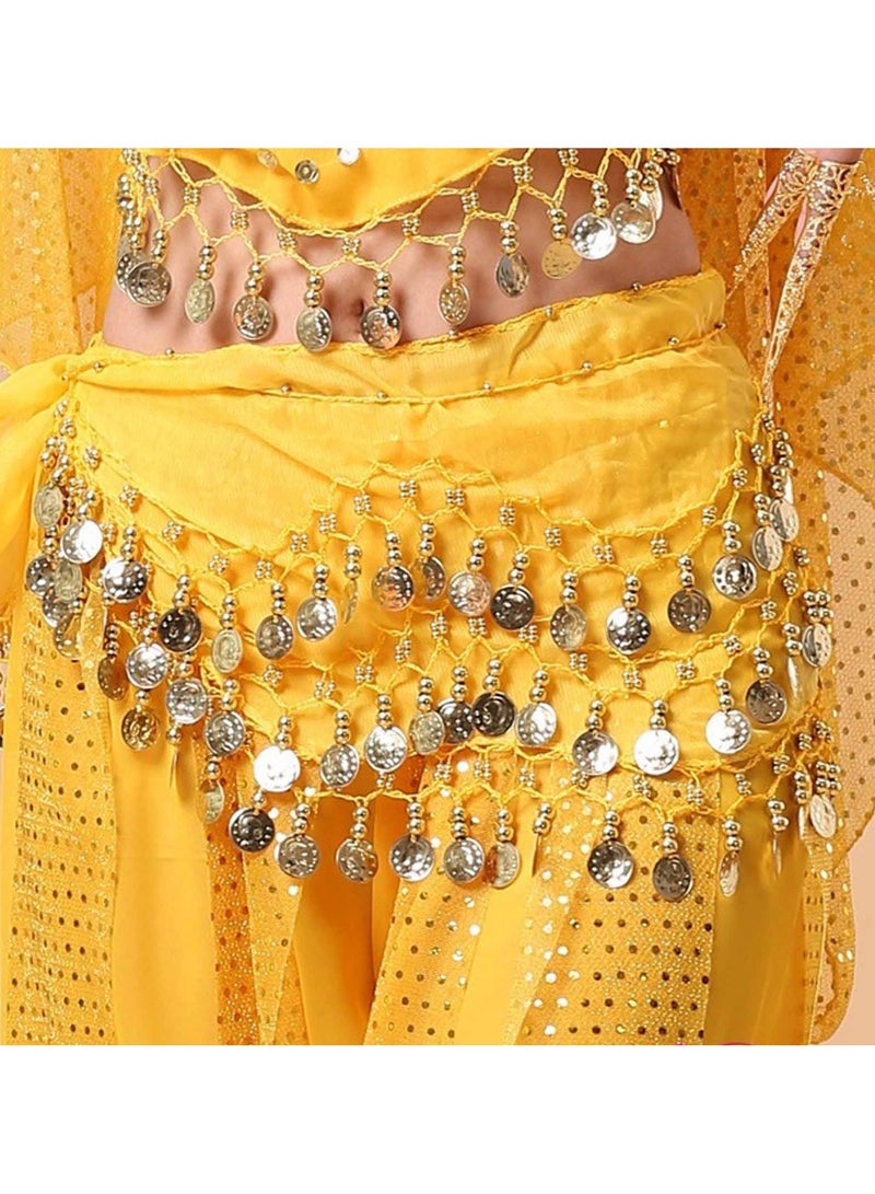 Belly Dance Belt Belly Dance Hip Scarf with 128 Coins - Image 4