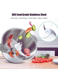 Generic TEGRILO Electric Meat Grinder, 2 Speeds 300W Food Chopper 2L Upgraded Multi-Function Stainless Steel Kitchen Food Processor, Household Mincer For Meat, Onion, Vegetables, Nuts  - Image 3
