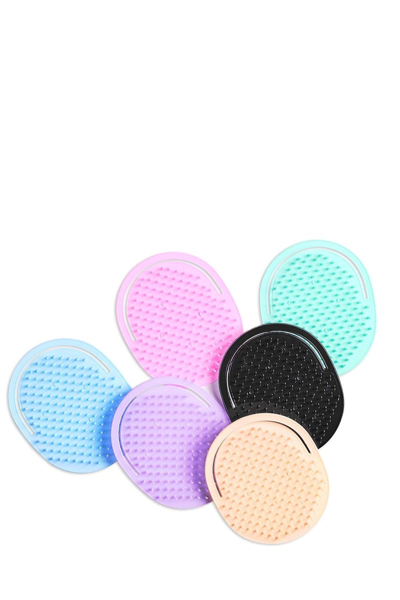 HK Round Combs Finger Comb 6pc Pocket Hair Comb  Washing Comb Shampoo Massage Comb Flat Brush for Men and Women May Vary Color - Image 1