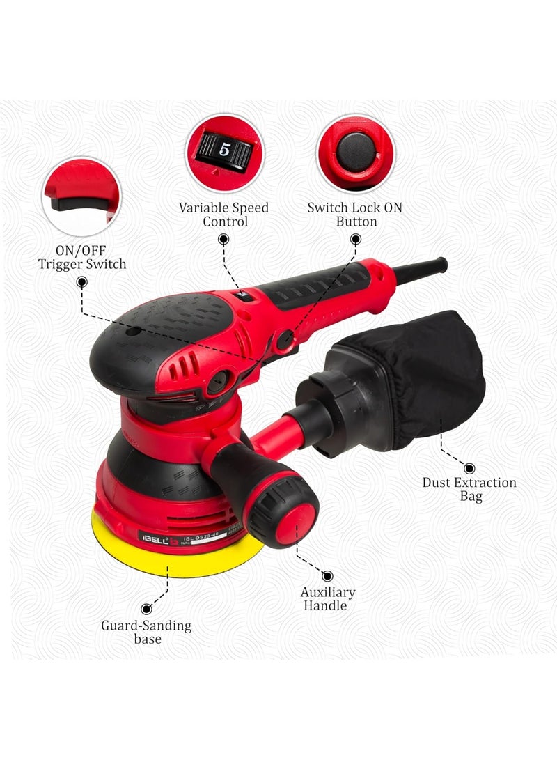 iBELL Orbital Sander,Watt 300,125mm,12000RPM - Image 2