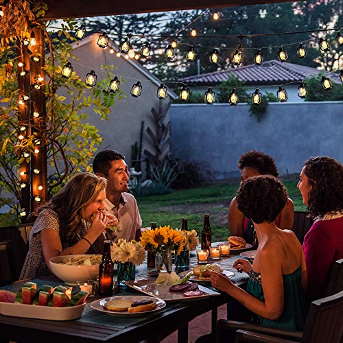 AceList 20 LED Black Lantern String Lights Mini Kerosene Lamp for Indoor Outdoor Patio Garden Holiday Home Ramadan Wedding Party Christmas Tree New Year Decorations(Warm White Light) - Image 2