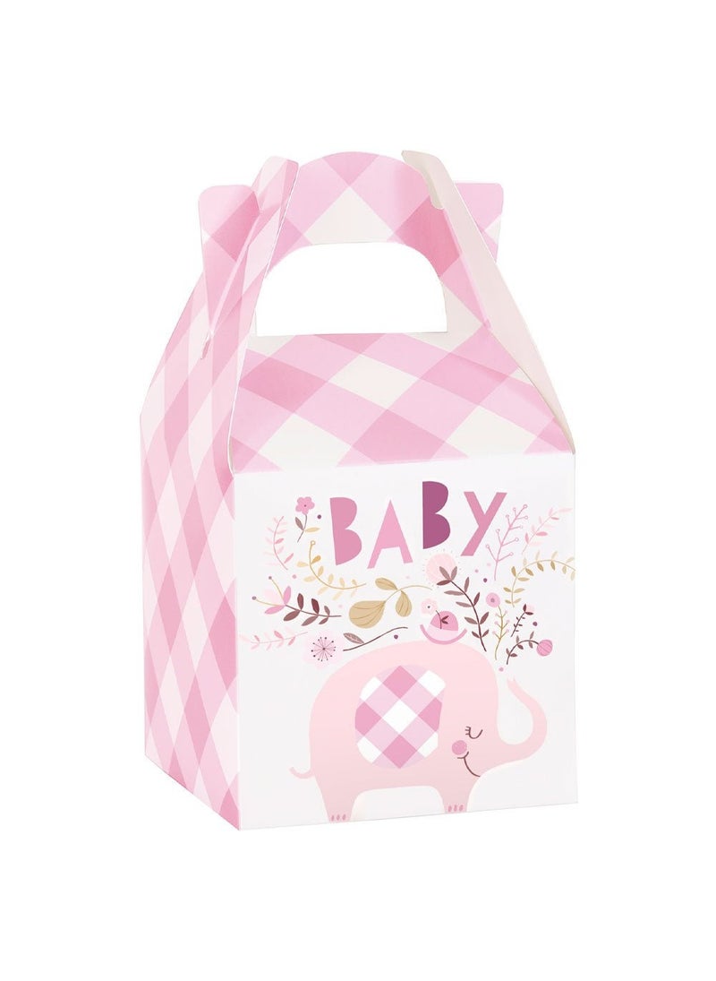 Unique Baby Shower Elephant Gift Boxes Pink 7.5x16cm 8-Pack - Image 1