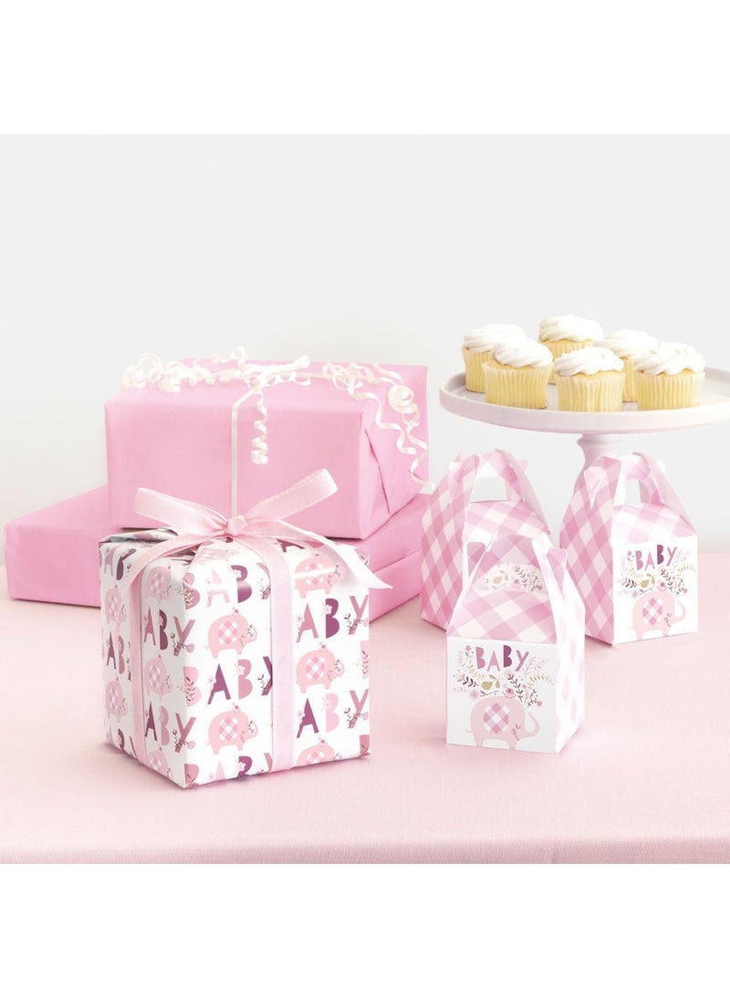 Unique Baby Shower Elephant Gift Boxes Pink 7.5x16cm 8-Pack - Image 2