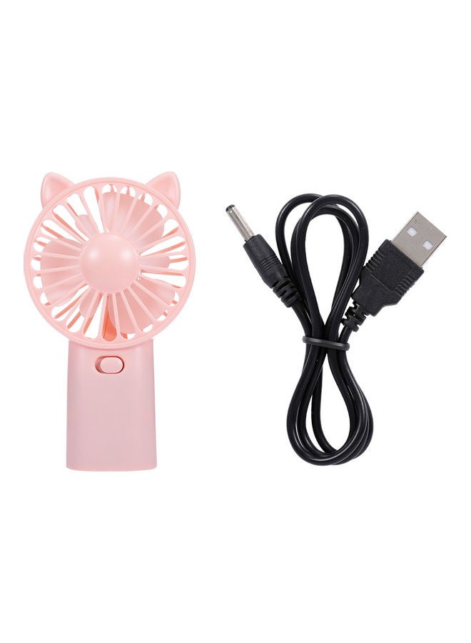 إسكدنيا USB Mini Handhold Summer Cool Rechargeable Fan Pink - Image 1