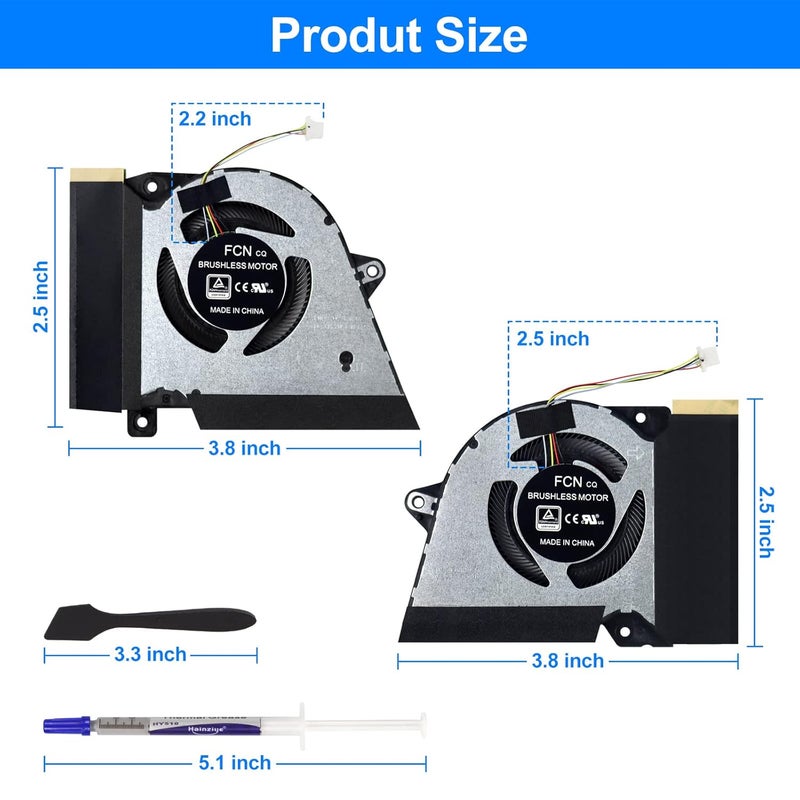 ARLBA 2Pack New Replacement Laptop CPU+GPU Cooling Fan for ASUS Rog Zephyrus G14 GA401 GA401I GA401IV GA401IU GA401IH GA401II DFSCK22105182H FMBB DFSCK22115181H FMBC 12V 1A Fan w/ 2 Repair Tools - Image 4