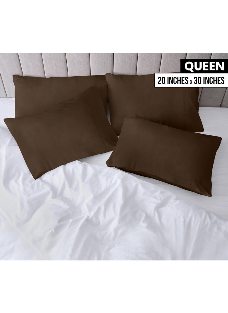 Utopia Bedding Utopia Bedding Queen Pillow Cases - 4 Pack - Envelope Closure - Soft Brushed Microfiber Fabric - Shrinkage and Fade Resistant Pillow Covers Queen Size 20 X 30 Inches (Queen  Brown)  - Image 2