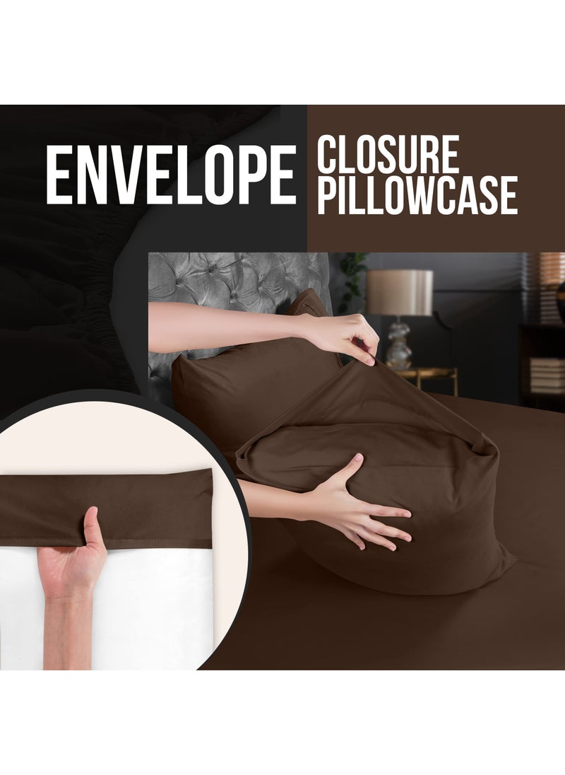 Utopia Bedding Utopia Bedding Queen Pillow Cases - 4 Pack - Envelope Closure - Soft Brushed Microfiber Fabric - Shrinkage and Fade Resistant Pillow Covers Queen Size 20 X 30 Inches (Queen  Brown)  - Image 4