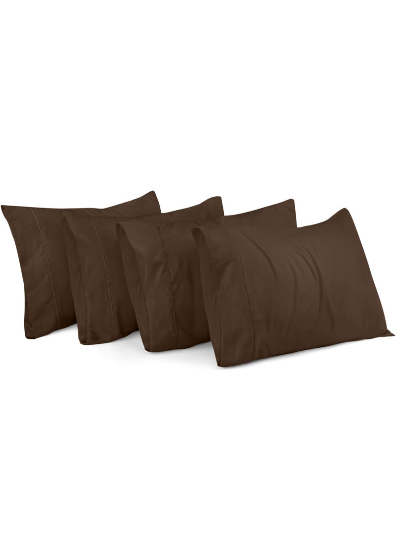 Utopia Bedding Utopia Bedding Queen Pillow Cases - 4 Pack - Envelope Closure - Soft Brushed Microfiber Fabric - Shrinkage and Fade Resistant Pillow Covers Queen Size 20 X 30 Inches (Queen  Brown)  - Image 1