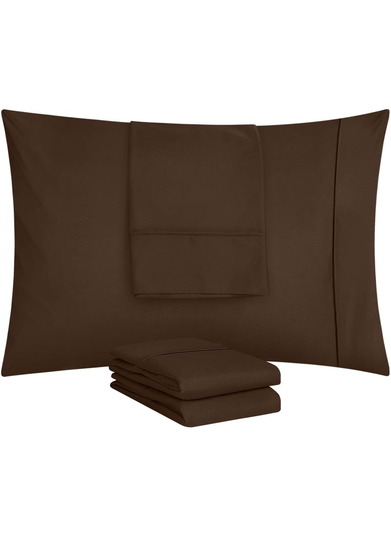 Utopia Bedding Utopia Bedding Queen Pillow Cases - 4 Pack - Envelope Closure - Soft Brushed Microfiber Fabric - Shrinkage and Fade Resistant Pillow Covers Queen Size 20 X 30 Inches (Queen  Brown)  - Image 5