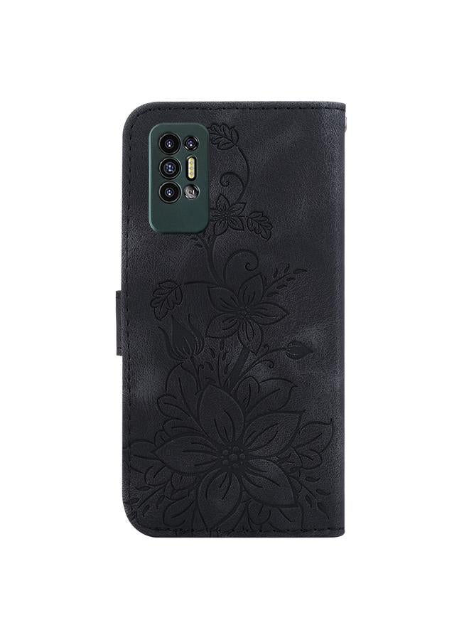 erorex Case For Tecno Pova 2 Lily Embossed Leather Phone Case  - Image 3