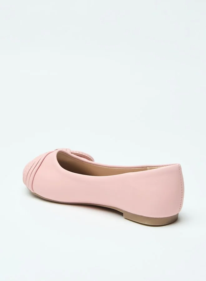 Flora Bella By Shoexpress Slip-On Ballerina Shoes with Bow Accent