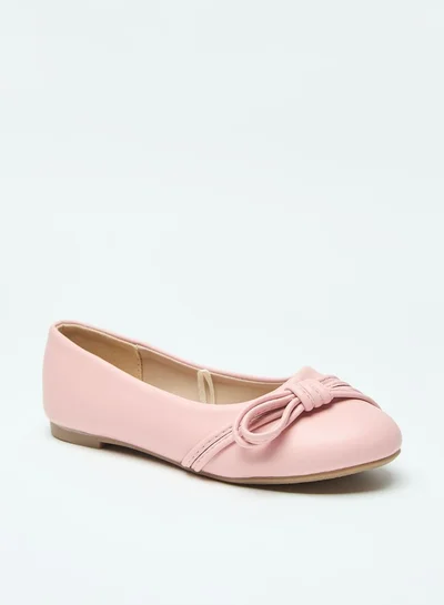 Flora Bella By Shoexpress Slip-On Ballerina Shoes with Bow Accent