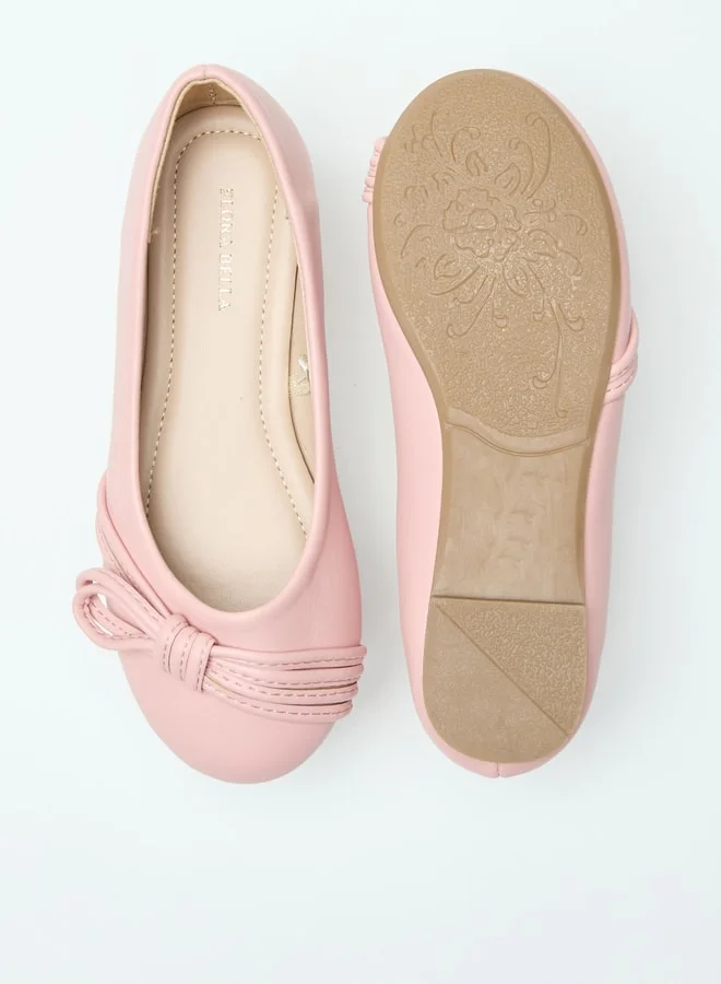 Flora Bella By Shoexpress Slip-On Ballerina Shoes with Bow Accent