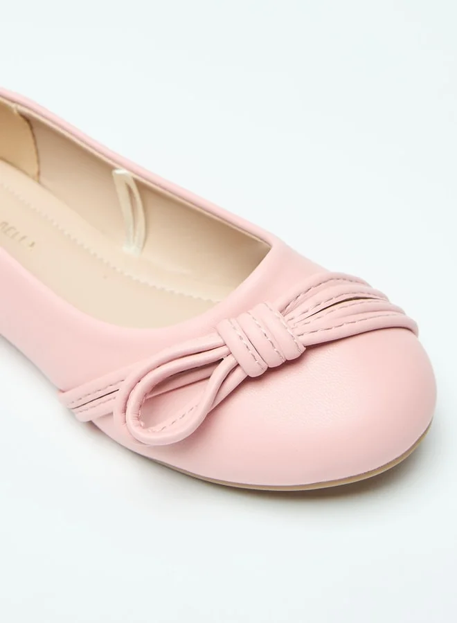 Flora Bella By Shoexpress Slip-On Ballerina Shoes with Bow Accent
