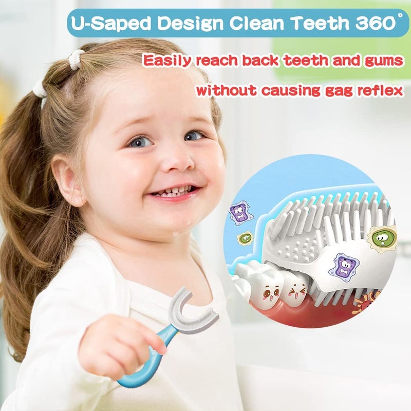 COYRASTH Silicon Brush for Kids, Little Smiley Teeth Whitening Flosser, Blue - Image 2