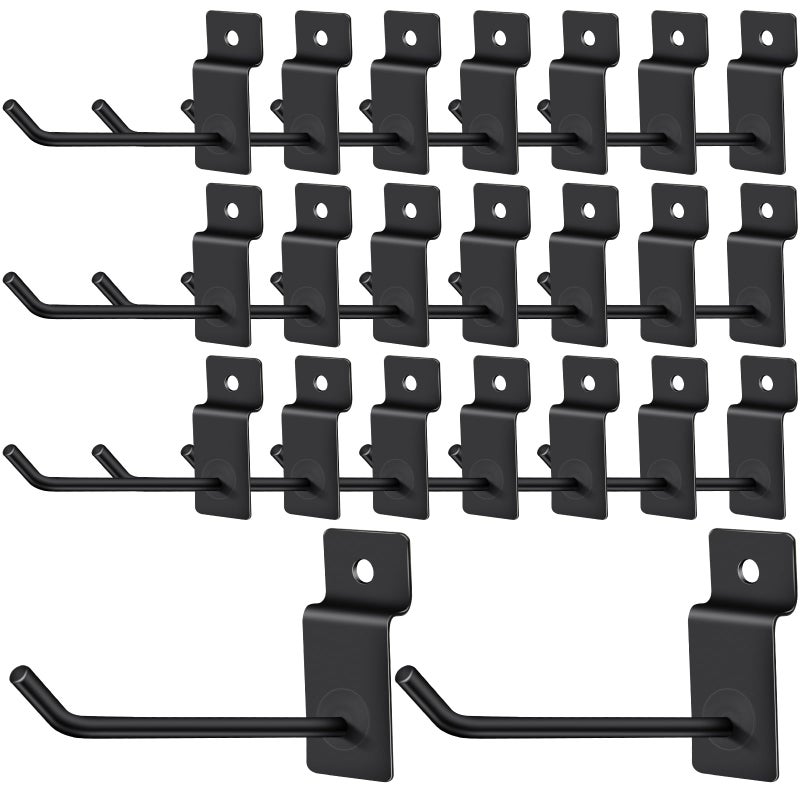 Elesunory 100 Pcs Slatwall Hooks 4 Inch Heavy Duty Panel Hangers Slat Wall Hanging Hooks Slatwall Accessories for Garage Retail Store Display Black - Image 2