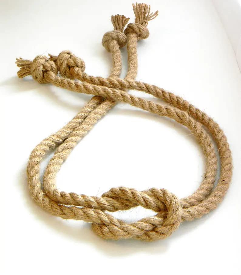 Generic Esselkay Square Knot Nautical Curtain Tie-Backs - Beach Decor - Jute Rope Curtain Tiebacks Pack of 1  - Image 2