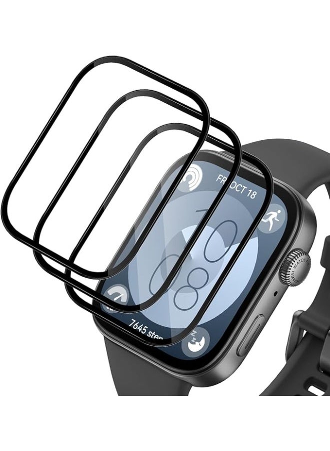 3 Pieces Protective Film For Huawei Watch Fit 3, Ultra Transparent Full Coverage Screen Protector in PMMA Composite Material, Dustproof aScratch Proof Screen - Image 1
