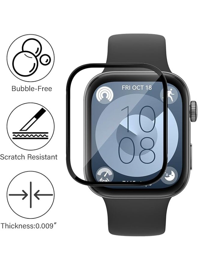 3 Pieces Protective Film For Huawei Watch Fit 3, Ultra Transparent Full Coverage Screen Protector in PMMA Composite Material, Dustproof aScratch Proof Screen - Image 4