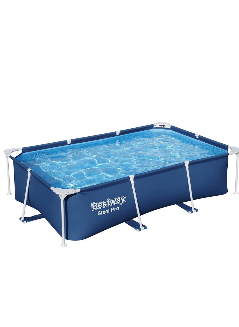 Bestway Bestway Steel Pro Rectangular Family Pool 2.6m x 1.7m x 61cm, 2300L, Steel Frame, Blue  - Image 1