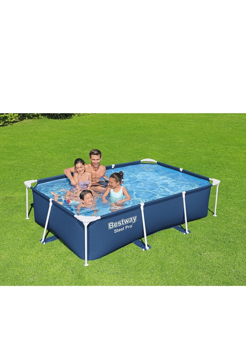 Bestway Bestway Steel Pro Rectangular Family Pool 2.6m x 1.7m x 61cm, 2300L, Steel Frame, Blue  - Image 2