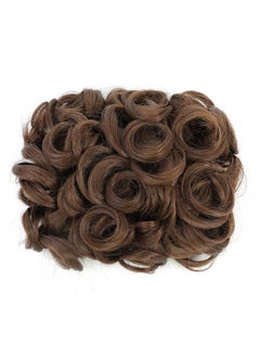 SWACC SWACC Short Messy Curly Dish Hair Bun Extension Easy Stretch hair Combs Clip in Ponytail Extension Scrunchie Chignon Tray Ponytail Hairpieces (Medium Ash Brown-8#)  - Image 2