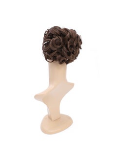 SWACC SWACC Short Messy Curly Dish Hair Bun Extension Easy Stretch hair Combs Clip in Ponytail Extension Scrunchie Chignon Tray Ponytail Hairpieces (Medium Ash Brown-8#)  - Image 5